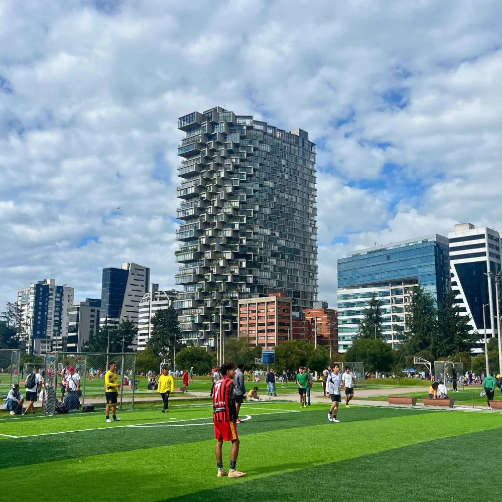 A soccer game at La Carolina Park