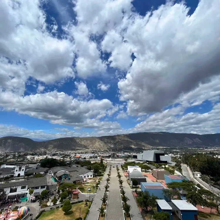 View from the top of the Mitad del Mundo monument.