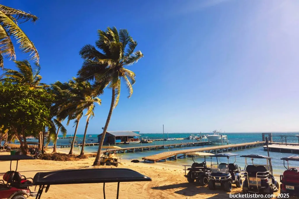 A view from the Sandbar Beachfront Hostel looking at the sea.
